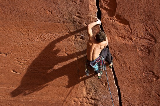 Dave Bragg climbing Anunnaki 5.11c