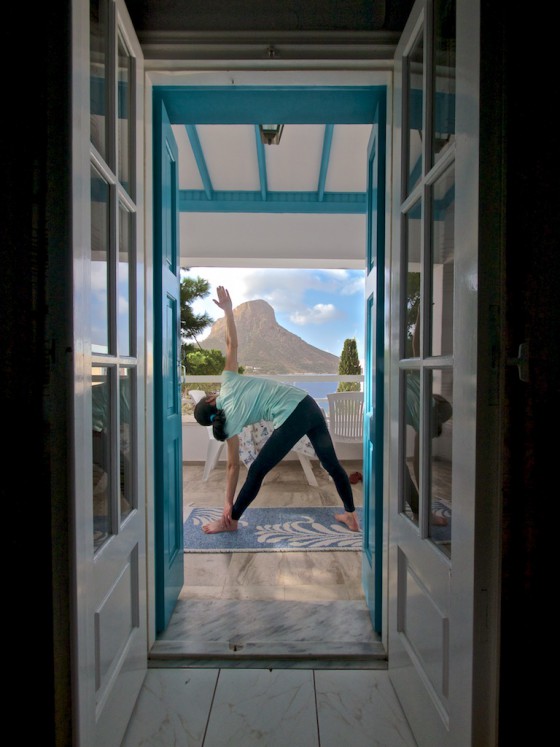 在Kalymnos Greece運動攀開始每天作一點點瑜伽